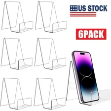 6Pcs Acrylic Book Stand Clear Easel Stand for Display Book Display Holder USA