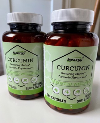 Vitacost Synergy Turmeric Curcumin Meriva 120 Capsules 500mg  - Lot of 2 Sealed