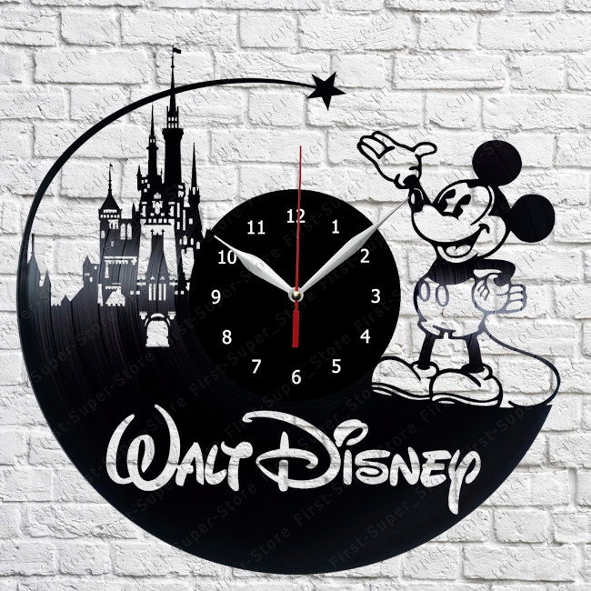 Walt Disney Mickey Mouse Vinyl Record Wall Clock Home