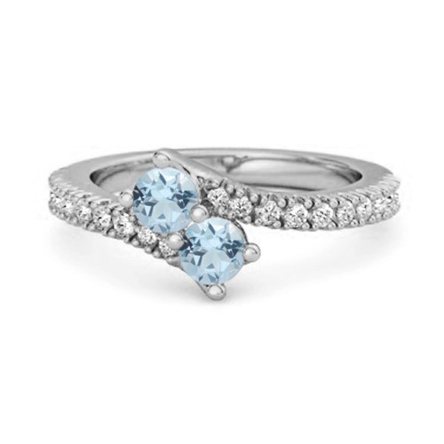 Bague En Or Blanc 14 Carats Sertie D'une Topaze Bleue - Occasion En Parfait état