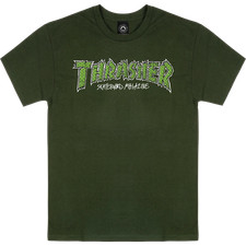 Thrasher Magazine Brick Logo Forest Green T-Shirt