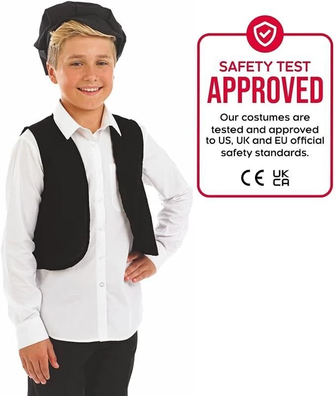 KIT FANTASIA INFANTIL MENINO POBRE HISTÓRICO P - XL colete e chapéu temporizador antigo Halloween - Imagem 4 de 4