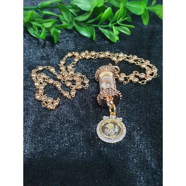 Collar Takrud Naga Turbina Colgante Oro Rosa Joyería Dragón Buda Tailandés Amuleto Foto 4 de 4