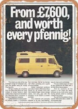 METAL SIGN - 1979 Mercedes Benz Autobahn Worth Every Pfennig Vintage Ad