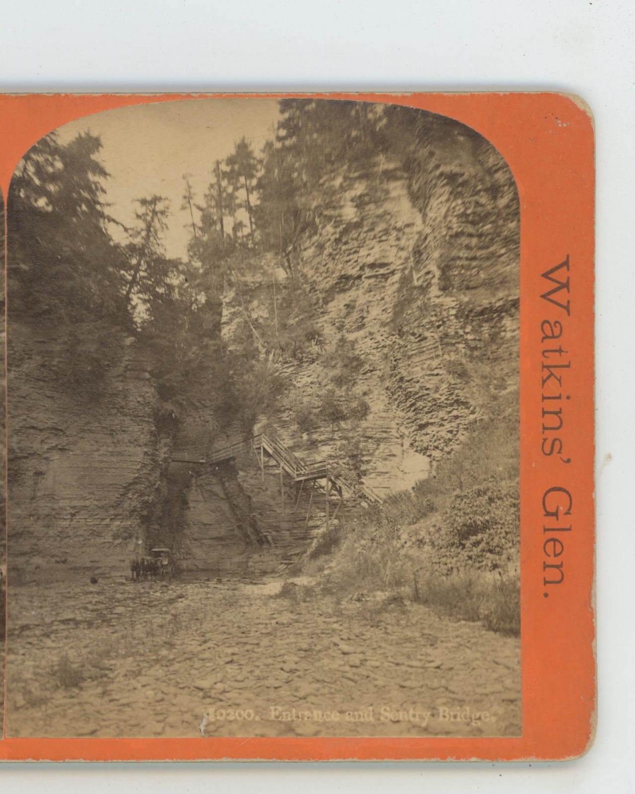 Sentry Bridge & Entrance Watkins Glen New York NY E&HT Anthony Stereoview