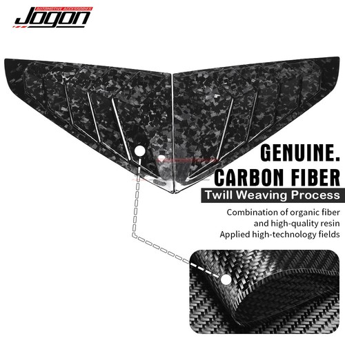 Forged Carbon Window Louvers Rear Vent Cover For Ford Mustang S650 GT 2024 2025 - Picture 5 of 11