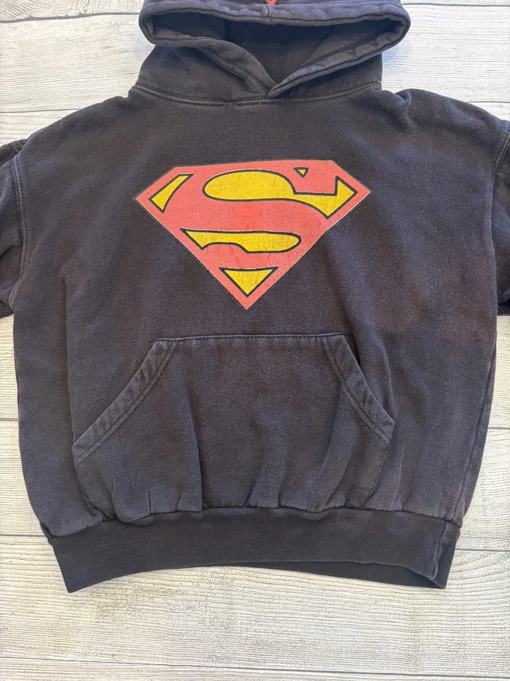 Superman Sudadera con Capucha Juvenil Grande DC Comics Pullover Niños 14-16 Surf Ave Negro Rojo Foto 3 de 4