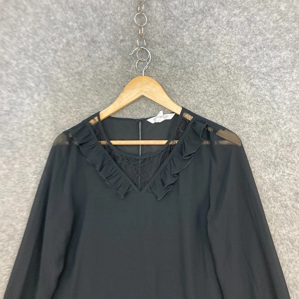 Vestido para mujer BCBGeneration talla S pequeño forrado negro manga larga 43525 Foto 3 de 4