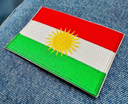 KURDSISTAN FLAGGE AUFNÄHER KURDEN selten BESTICKT SOUVENIR mit VELCRO® Markenverschluss - Bild 2 von 3
