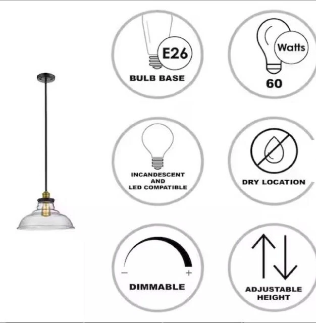 Mini colgante Jackson de bronce al aceite frotado de 1 luz con pantalla de vidrio transparente 70824 ROB Foto 2 de 4
