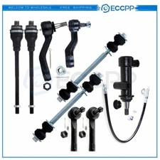 9pcs Front Pitman Idler Arm Tie Rods Sway Bars Kit For GMC Sierra 1500 4WD