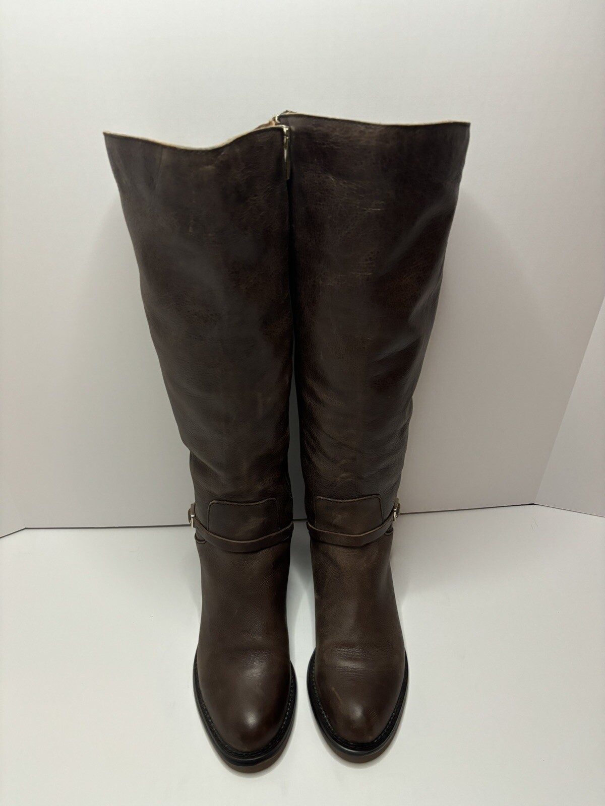 Botas de equitación para mujer Franco Sarto marrón hebilla plateada talla 7M