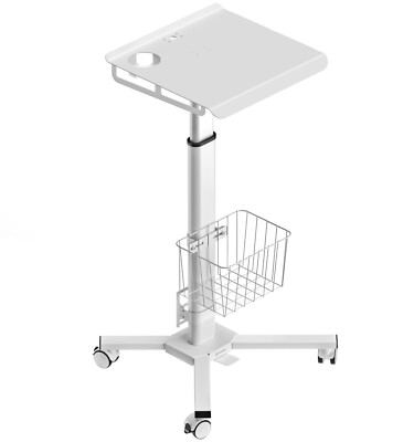 ONKRON Stehpult Laptop Tisch rollbar, bis 8 kg, höhenverstellbar, Weiß LMG30-W