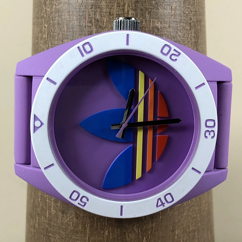 Adidas Santiago Women ADH9066 Purple Silicone Band Quartz Analog 48mm Watch 8" - Image 2 of 4