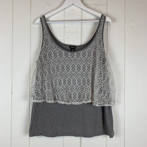 plus size white lace tank top