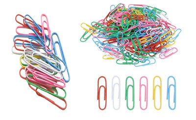 Pack of 100 28mm Paper Clips Assorted, Mixed Colours for Office ...