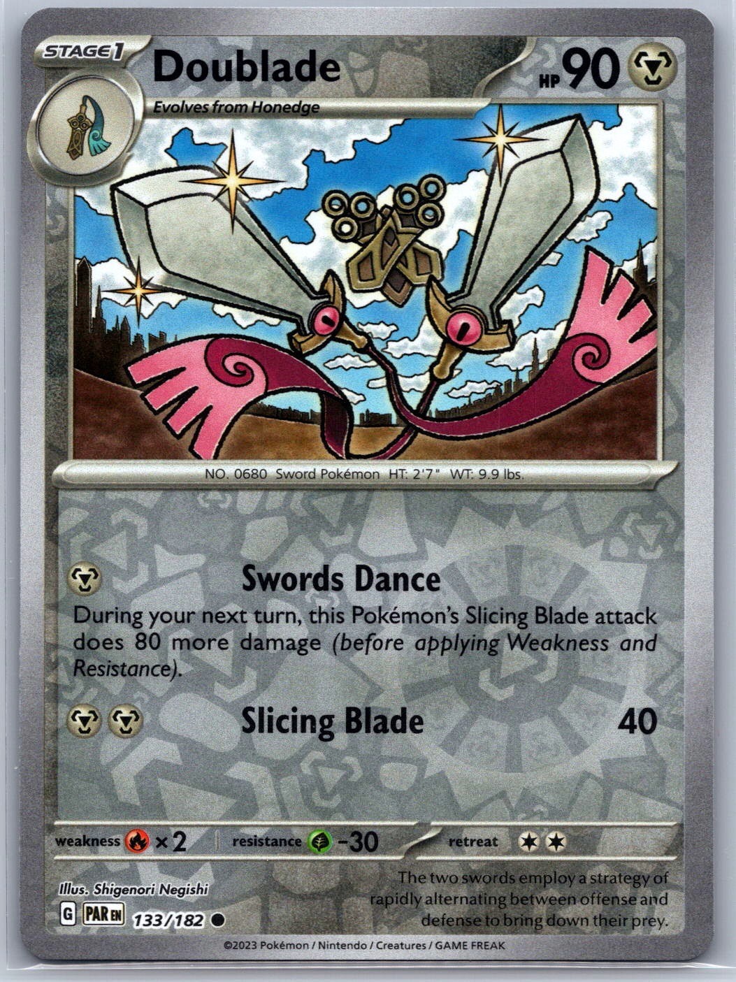 Doublade 133/182 Common Paradox Rift Pokemon Reverse Holo Near Mint
