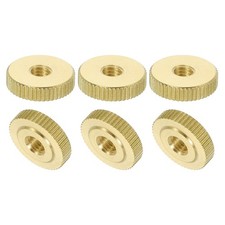 6Pcs Knurled Thumb Nuts M5 Brass Nut Flat Head Through Hole for 3D Printer Part 