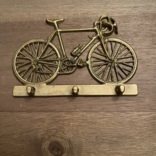 Vintage Bicycle Shape Hook Antique Finish Handmade Brass  Key  Hanger