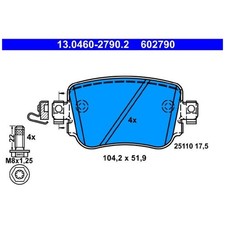 Satz Bremsbeläge Bremsklötze hinten für Audi A1 8X1 GBH City 8XA GBA Q3 | 252