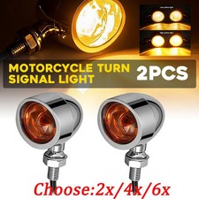 2PCs For Harley Yamaha Kawasaki12V DC Halogen Turn Signals Amber Lights 2-6X