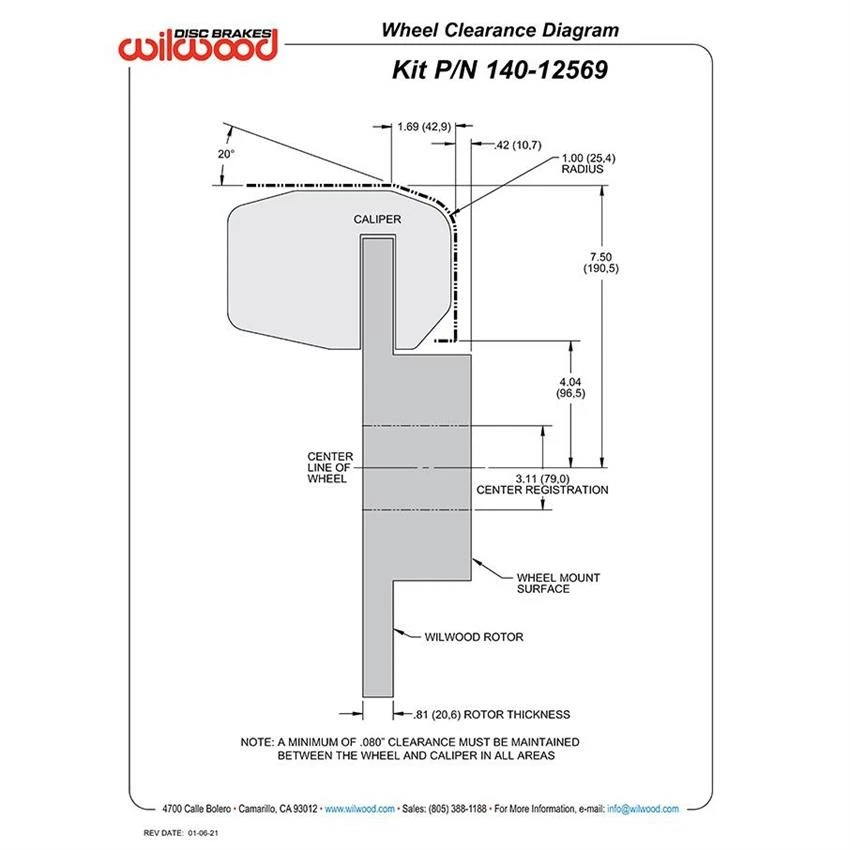 Wilwood 140-12569-D D154 Pro Series Rear Brake Kit,63-87 GM Pickup/SUV Foto 4 de 4