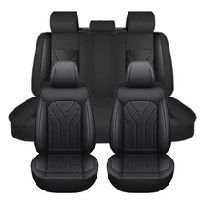 Full Set PU Leather Car Seat Covers For Dodge Front and Rear Cushion Protectors