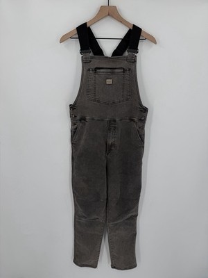 Ripton & Co Performance Overalls Womens Medium Grey Straps Cabincore Workwear