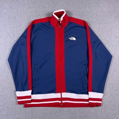 The North Face Track Jacket Mens Medium Red White Blue Full Zip Retro