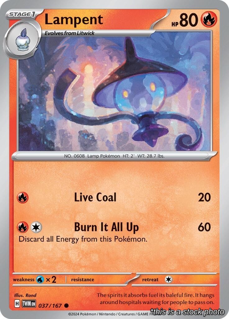Lampent 037/167 TWM Pokemon NM