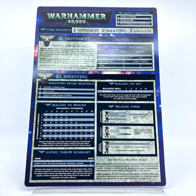 Warhammer 40K Referenzkarte - 3. Edition Warhammer 40k Games Workshop R30