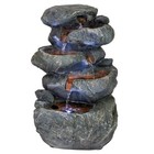 Stone Falls Polyresin 6-Tier Indoor Fountain with Led - 15 in by Sunnydaze