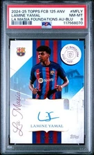 Sheet Yamal 45/75 Lamasia Autograph Topps Barcelona 2024-25 125 Anniversary PSA