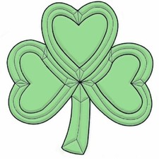 6-3/4"X 7-1/4" Colored Exquisite Glass Shamrock Bevel Cluster COEC126