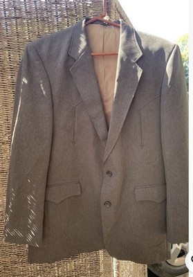 Circle S Western Brown Blazer Men's 42L Single-Breasted Notch Lapel Two-Button
