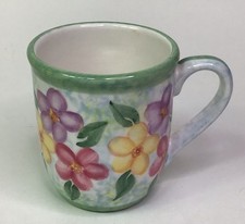 Vtg Burton And Burton Exclusive Mug Handpainted Floral Colorful