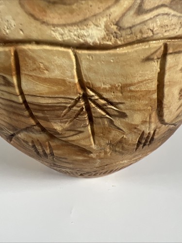 KICKING BIRD Gregory Warren SIGNED Pottery Bowl Native American BEAD & FEATHER - Picture 4 of 8