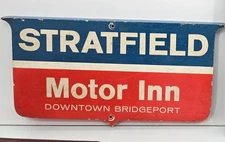 RARE 1950 FORD SERVICE MOTOR PAINTED WOOD STRATFIELD MOTOR INN BRIDGEPORT 15" N1