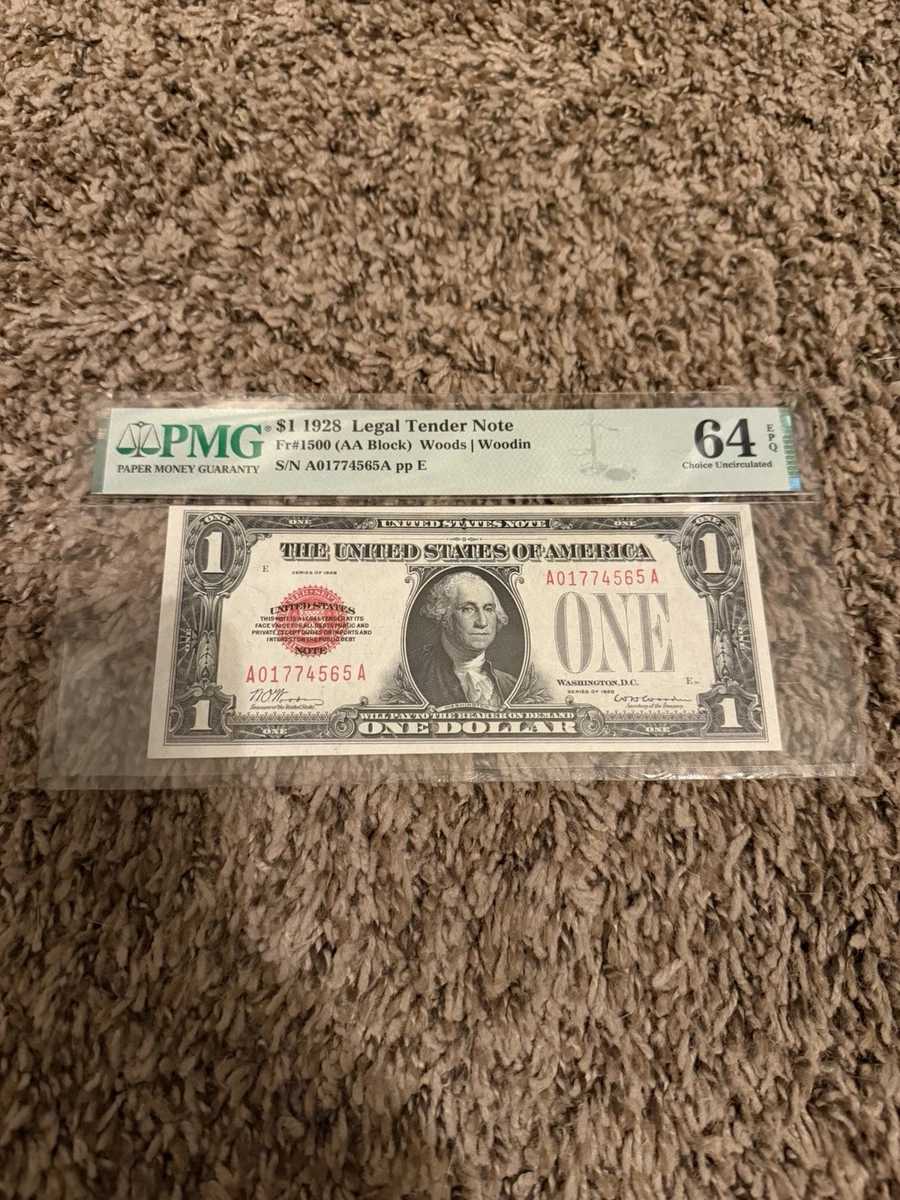激レアG-RAP FATAL FRESH CURRENCY Uncirculated $1 1928 Year United States Small Size Notes for sale
