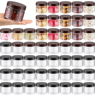 Mifoci 50 Pcs 9.5oz Clear Plastic Jars Containers Wide Mouth Food Storage