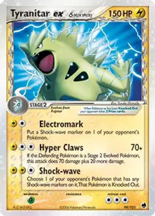 Tyranitar ex (Delta Species) - 99/101 - Pokemon Dragon Frontiers Ultra Rare NM