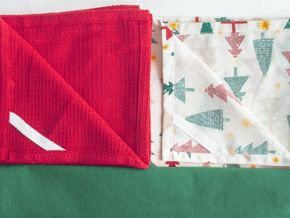 Bread Basket In Fabric With Christmas Pattern Colorful Pines