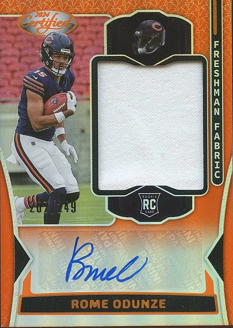 Rome Odunze 2024 Certified Auto Autograph Patch Rookie RC Chicago