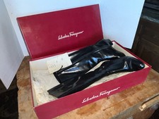 Vtg Salvatore Ferragamo Women  s Black Calf Leather Knee High Boots Size 6 Italy