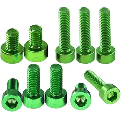 M3 M4 M5 M6 Zylinderschrauben Aluminium Innensechskant Zylinderkopf  Grün - Bild 1 von 4