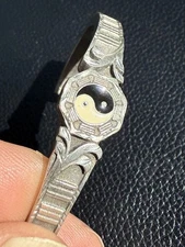 SIGNED Antique 1919 Ostby Barton Bracelet Yin Yang makers mark vintage jewelry