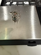 Womens Vintage 925 Sterling Silver Heart Ring.