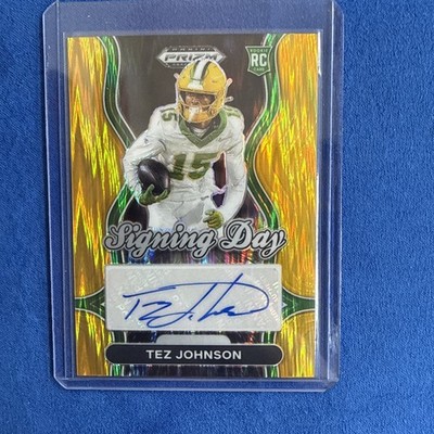 2025 Prizm Draft Picks - Tez Johnson - Gold Flash Signing Day #/5 Oregon