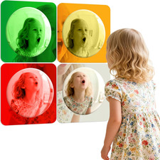 4 Pieces Sensory Wall Mirror, Scandinavian Natural Decor Acrylic Bubble Mirror,