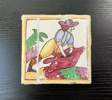 Antique AETCO American Faience European Style Art Tile, Traditional Tradesman